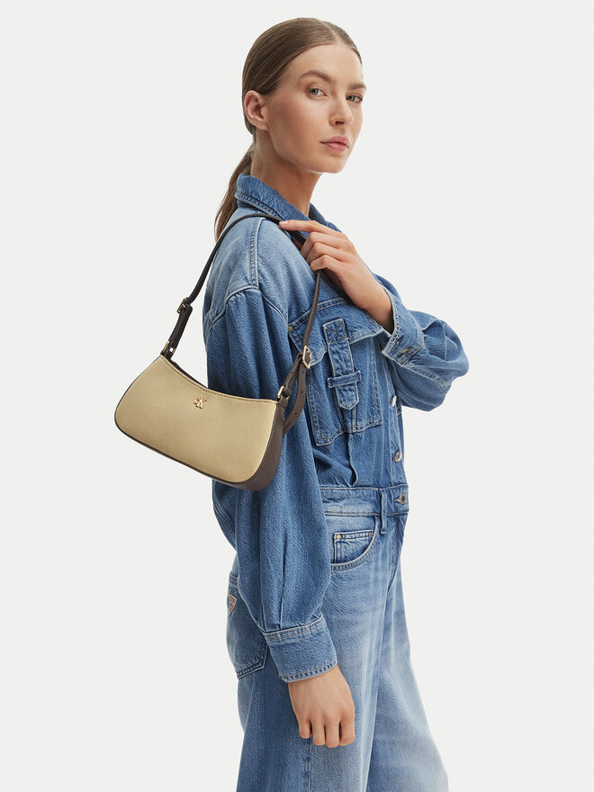 Calvin Klein Handtasche Calvin Klein Ck Canvas Small Shoulder Bag LV04F3347G Beige