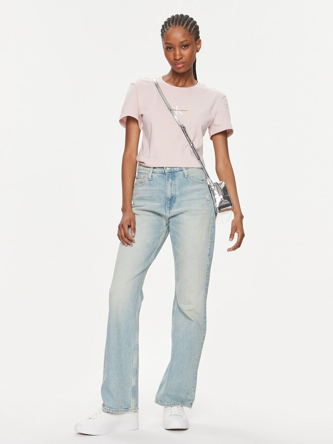 Calvin Klein Jeans Calvin Klein Jeans Camiseta Monologo Slim Tee J20J222564 Rosa Slim Fit