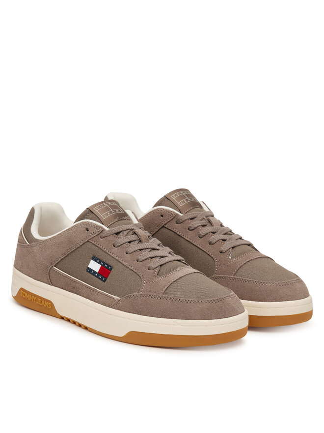 Tommy Jeans Sneakers Tommy Jeans Canvas Leather Cupsole Trainers EM0EM01680 Braun