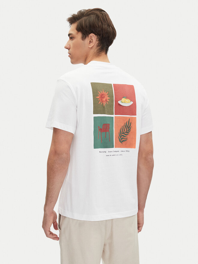Mustang Mustang T-shirt Akron 1016284 Bijela Relaxed Fit