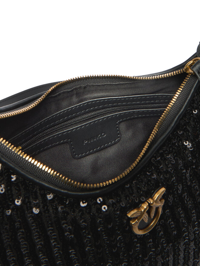 PINKO Handtasche PINKO Half Moon Mini AI 25-26 PLTT 105916 A2WC Schwarz