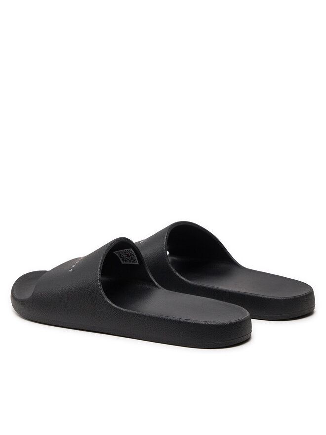 Tommy Jeans Klapki Tommy Jeans Tjw Printed Pu Pool Slide EN0EN02693 Czarny