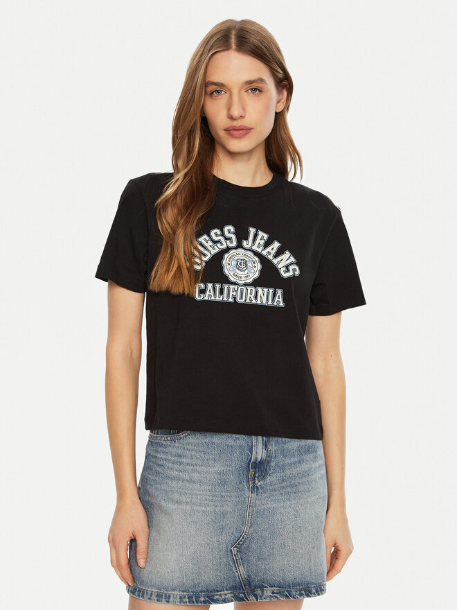 Guess Jeans Guess Jeans Marškinėliai W5RI43 K8HM0 Juoda Regular Fit