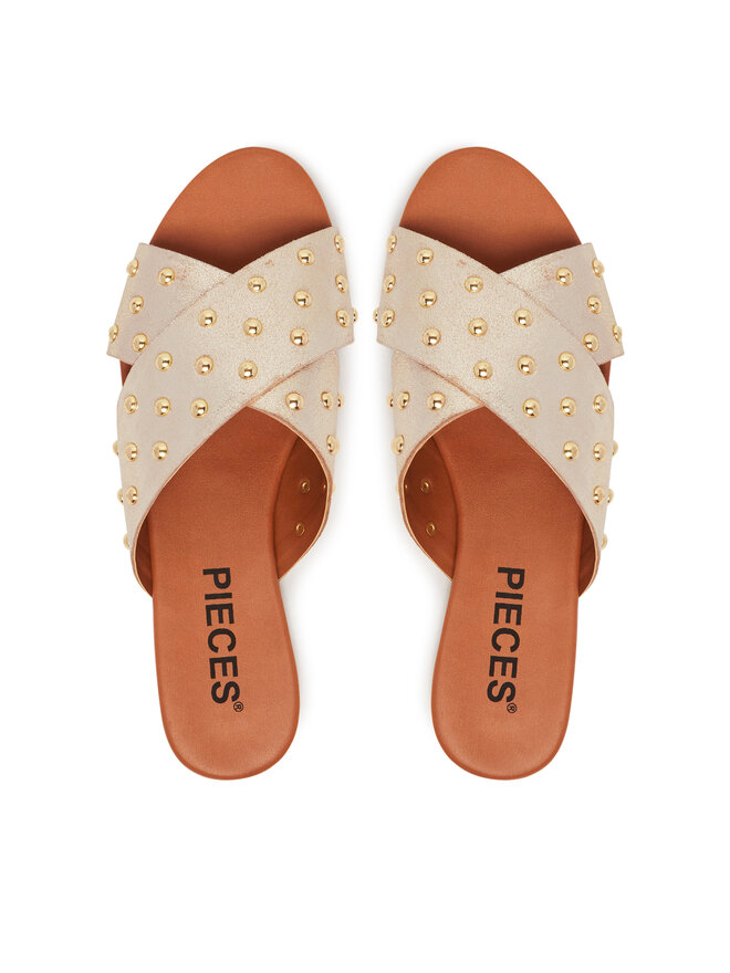 Pieces Pantoletten Pieces 17156837 Goldfarben