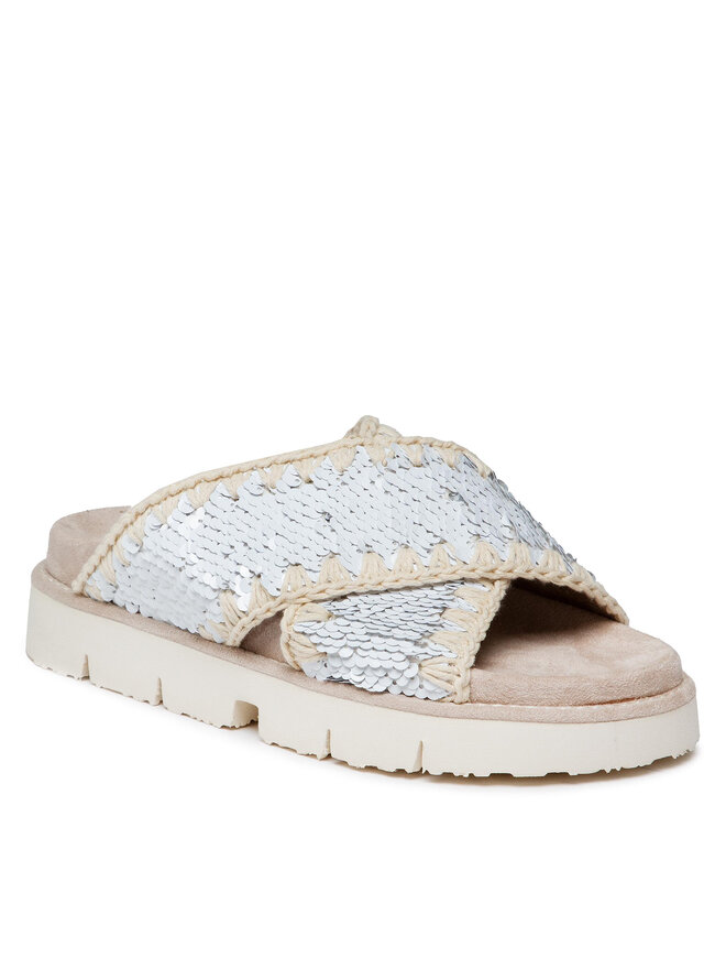 Mou Шльопанці Mou Criss Cross Bio Bio Sandal Plain SW461000G Білий