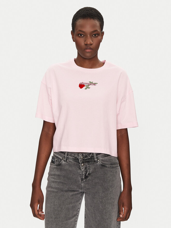 Converse Converse T-Shirt Thorned 10028306-A03 Rosa Oversize