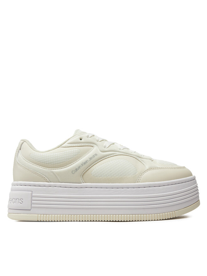 Calvin Klein Jeans Сникърси Calvin Klein Jeans Bold Platf Low Lace Mix In Mtl YW0YW01471 Бежов