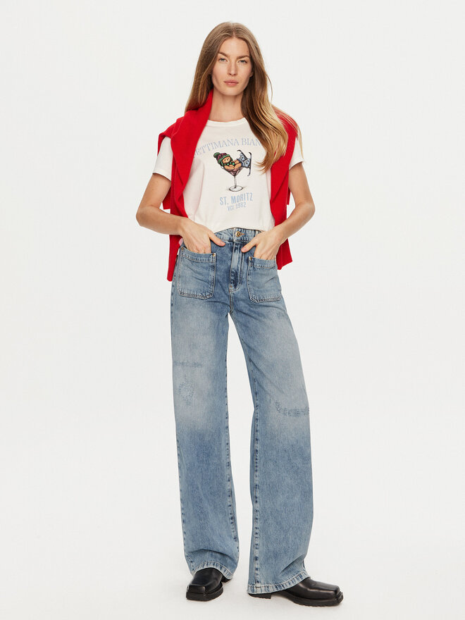 ViCOLO ViCOLO Camiseta RS0056 Écru Regular Fit