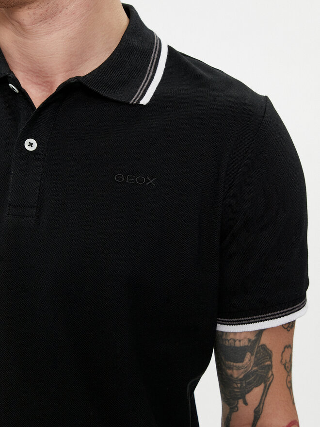 Geox Geox Polo M4510Q T2649 F9000 Μαύρο Regular Fit