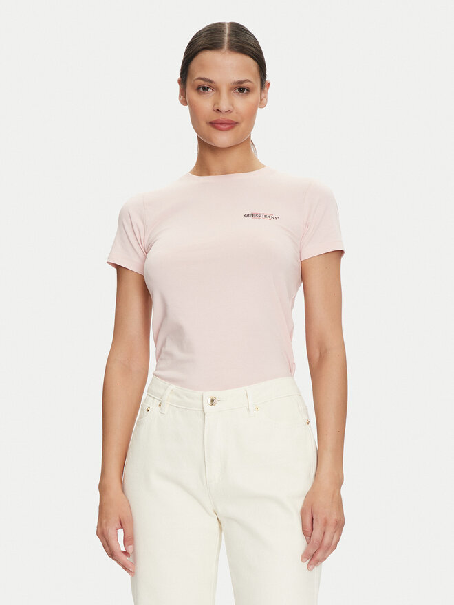 Guess Jeans Guess Jeans Camiseta W4YI02 J1314 Rosa Slim Fit