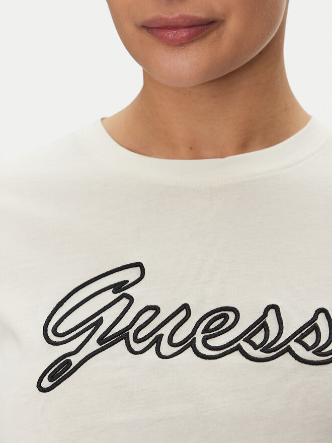 Guess Guess Camiseta V5GI02 K9RM1 Écru Slim Fit