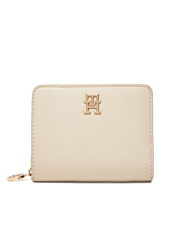 Tommy Hilfiger Kleine Damen Geldbörse Tommy Hilfiger Th Distinct Med Za AW0AW17473 Écru