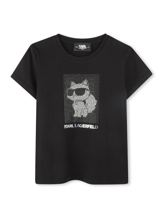 Karl Lagerfeld Kids Karl Lagerfeld Kids Póló Z30489 D Fekete Regular Fit