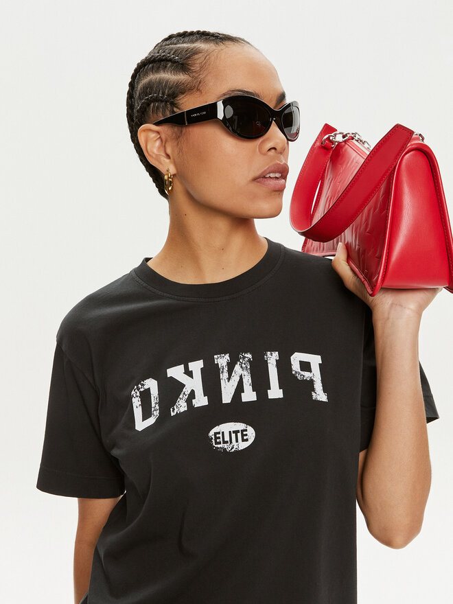 PINKO Pinko T-Shirt Tiramisu 104269 A25Z Μαύρο Reglan Fit