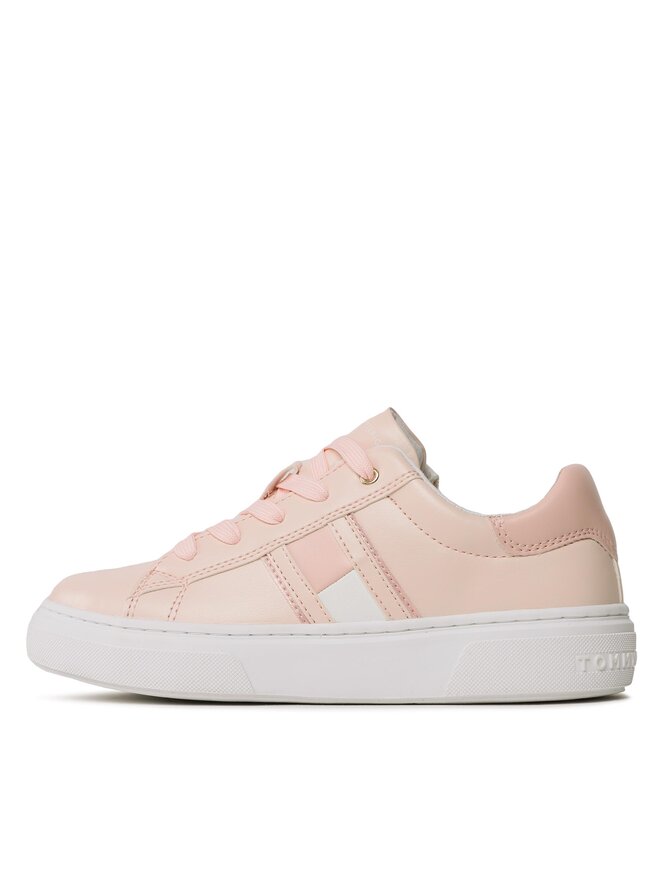 Tommy Hilfiger Сникърси Tommy Hilfiger Flag Low Cut Lace-Up Sneaker T3A9-32703-1355 S Розов