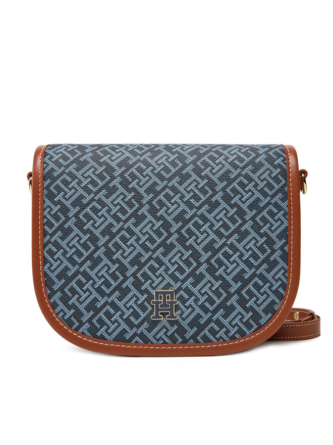 Tommy Hilfiger Kabelka Tommy Hilfiger Th Monoplay Leather Saddle Bag AW0AW17414 Tmavomodrá