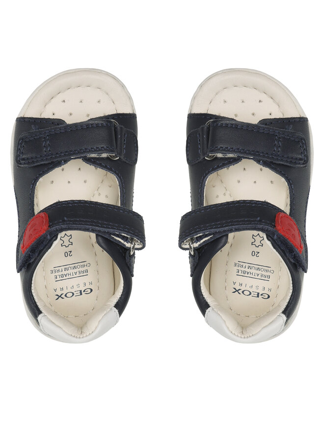 Sandale Bebe Garcon Geox B SANDAL MACCHIA BOY, Sandale Bébé - Jeunes, Avio/White Chaussures Bébé