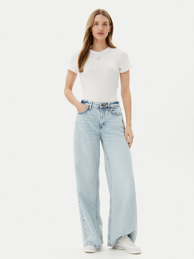 ONLY ONLY Marškinėliai Daniella 15350554 Balta Slim Fit