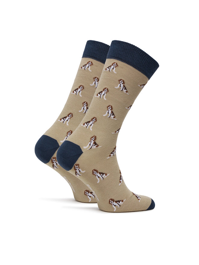 Barbour Zestaw 3 par wysokich skarpet męskich Barbour Beagle Dog MGS0070BE31 Beżowy