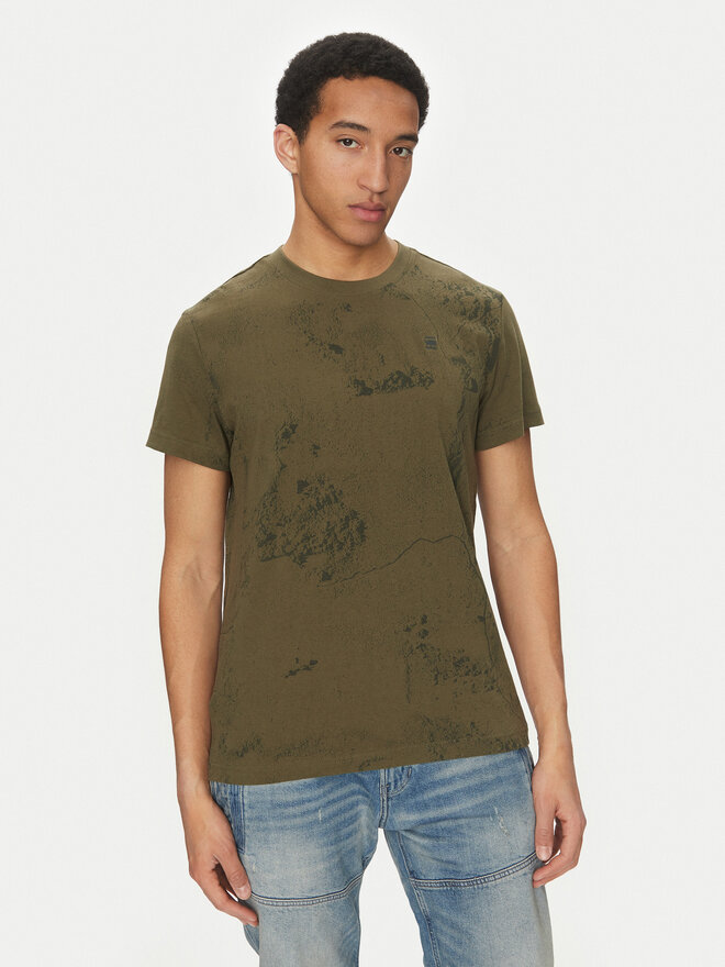 G-Star Raw G-Star Raw Marškinėliai Wash D25973-C338 H343 Žalia Regular Fit