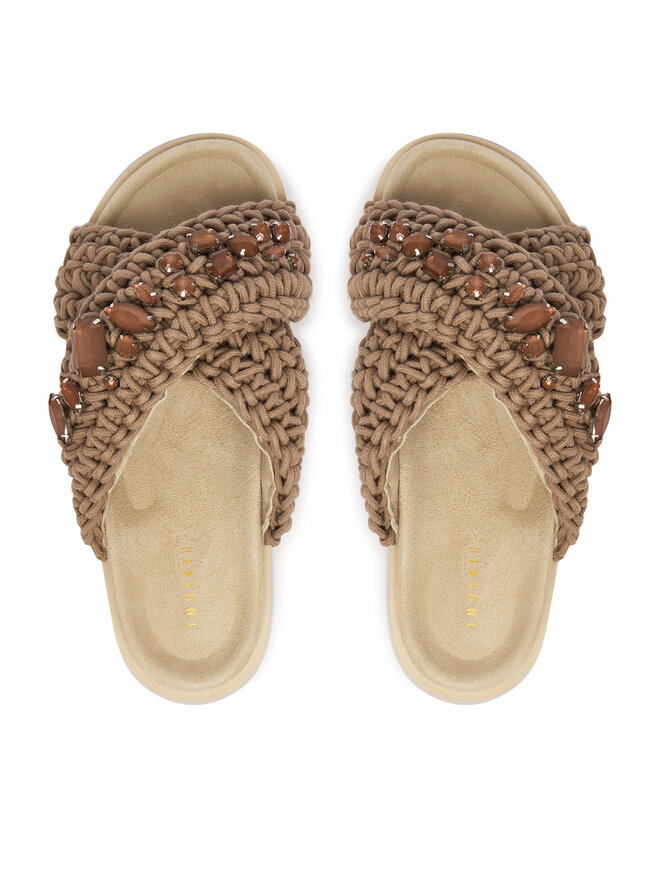 Inuikii Pantoletten Inuikii Woven Stones 1004.003.0073 Hellbeige