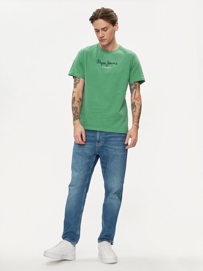 Pepe Jeans Pepe Jeans Marškinėliai Eggo N PM508208 Žalia Regular Fit