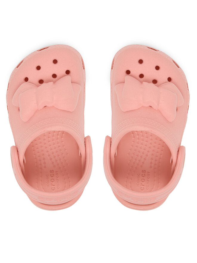 Crocs Шльопанці Crocs Toddler Classic Velvet Bow Clog 211887 Рожевий