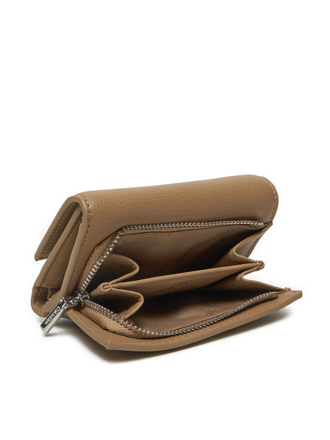 Calvin Klein Mały Portfel Damski Calvin Klein Ck Plaque Small Trifold W/Zip K60K612834 Szary
