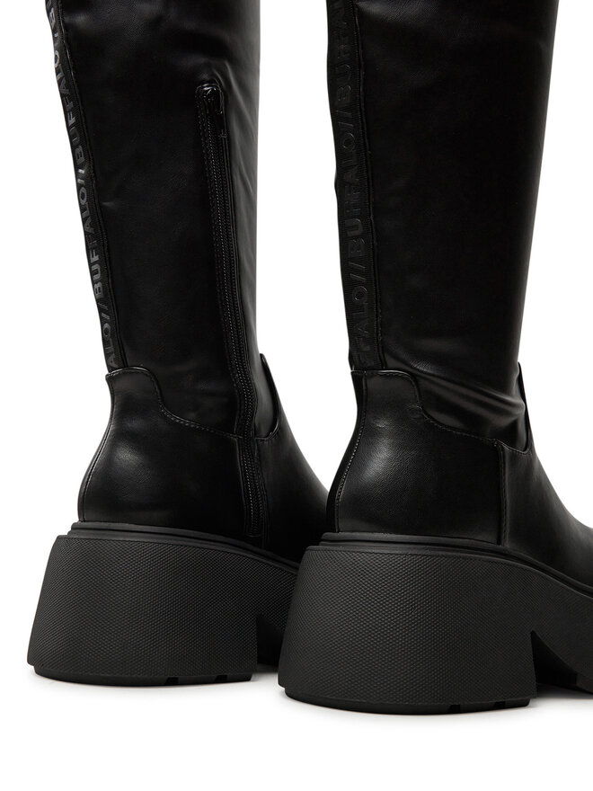 Buffalo'66✨ Kozaki Buffalo Vicious Stretch Overknee 1223076 Czarny