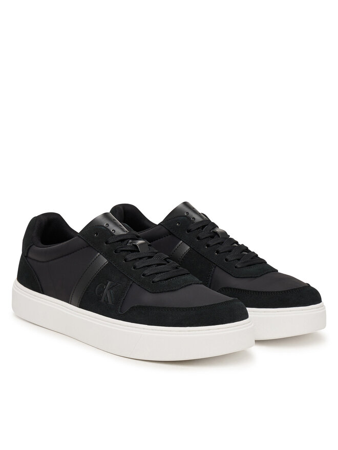 Calvin Klein Sneakers Calvin Klein Mixed Texture Lace Up Cupsole Trainers YM0YM01395 Schwarz