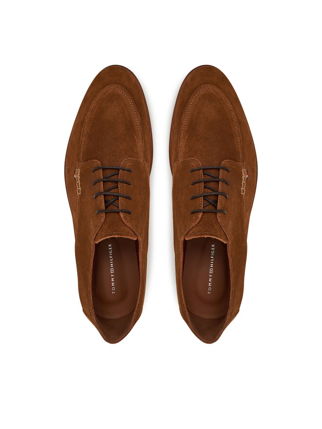 Tommy Hilfiger Halbschuhe Tommy Hilfiger Hilfiger Thunit Suede M Toe Shoe FM0FM05468 Braun