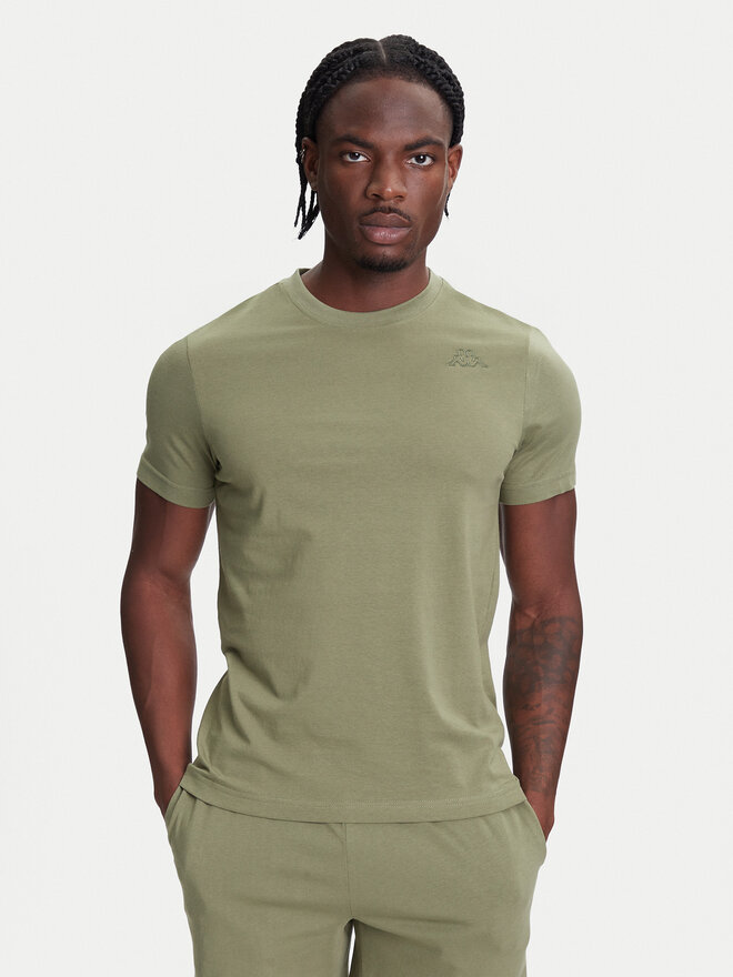 Kappa Kappa Marškinėliai Logo Korpo Cafers 304J150 Žalia Slim Fit