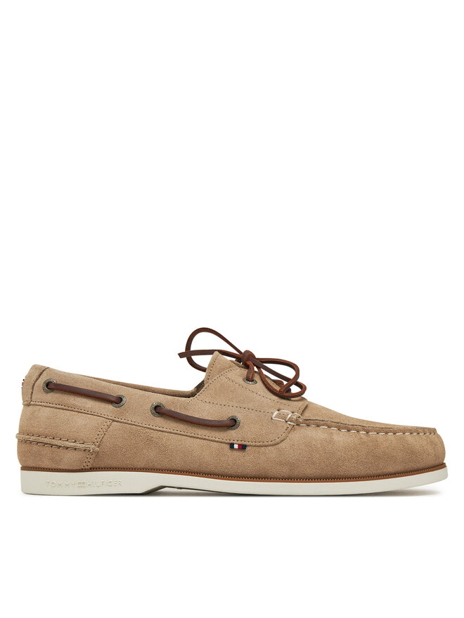 Tommy Hilfiger Pusbačiai Tommy Hilfiger Th Boat Shoe Core Suede FM0FM05387 Smėlio