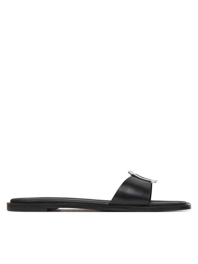 Calvin Klein Pantoletten Calvin Klein Flat Slide W/Ck Hw Big - Lth HW0HW02482 Schwarz