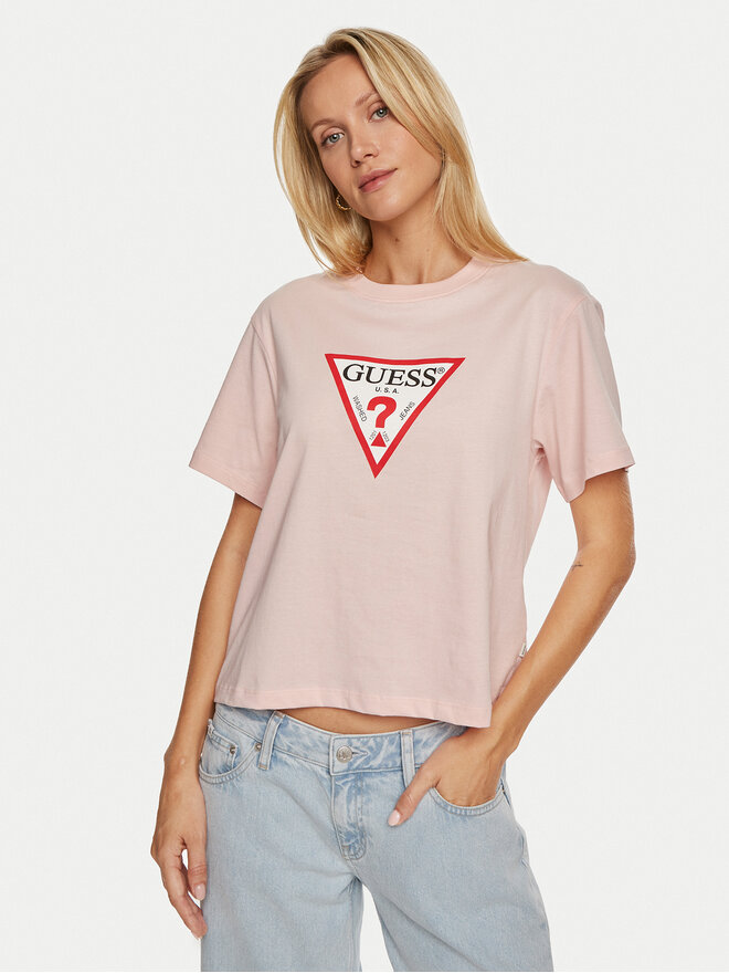 Guess Jeans Guess Jeans Футболка W4YI73 K8HM0 Рожевий Regular Fit