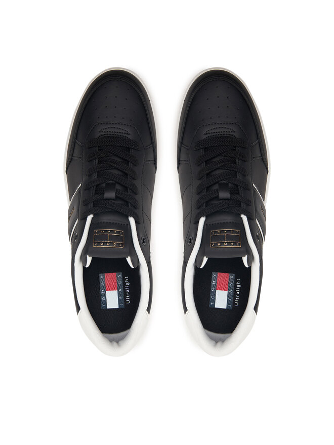 Tommy Jeans Sneakers Tommy Jeans Lightweight Flag Leather Court EM0EM01758 Schwarz