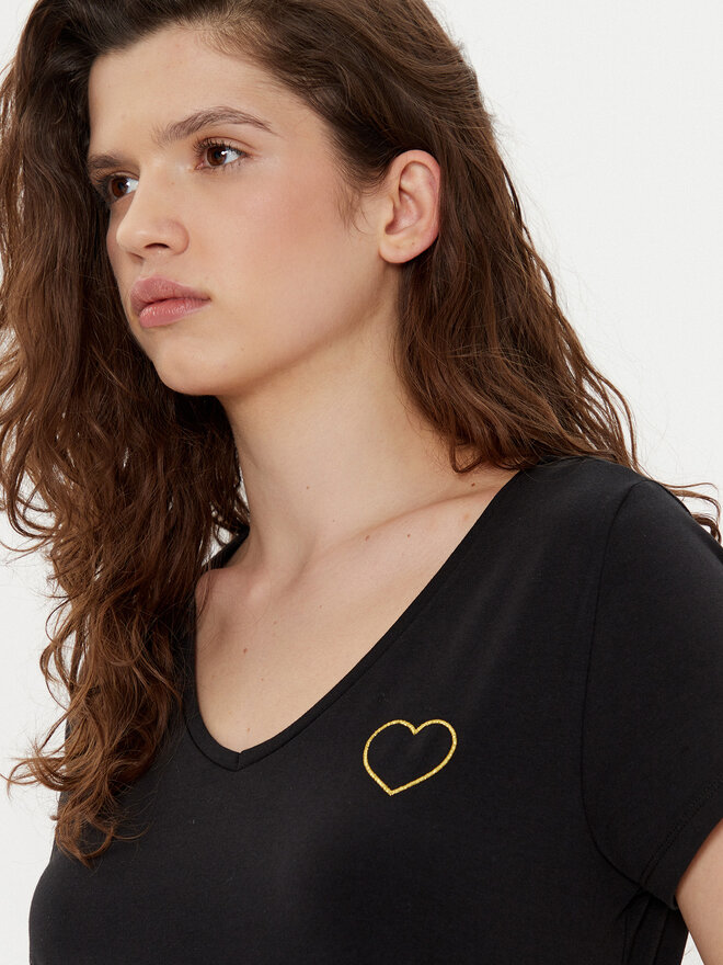 Pieces Pieces Marškinėliai New Billy 17102921 Juoda Regular Fit