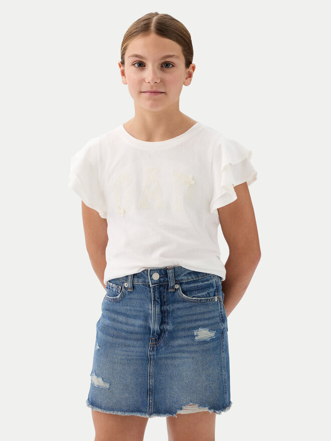 Gap Gap Marškinėliai 883254 Balta Regular Fit
