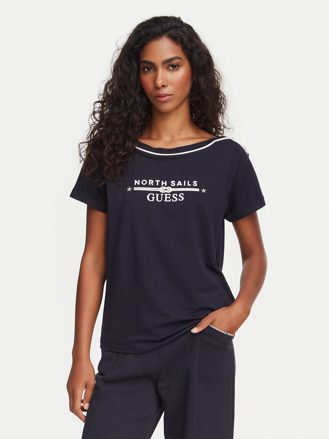 Guess Guess T-Shirt W6YI58 K5317 Dunkelblau Regular Fit
