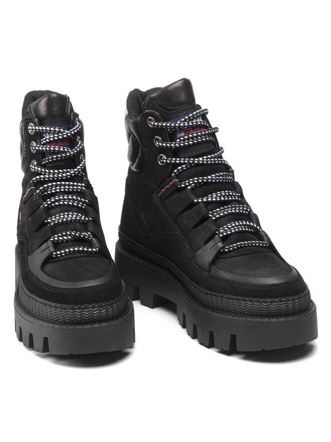 Tommy Jeans Schnürschuhe Tommy Jeans Hybrid Boot EN0EN01596 Schwarz