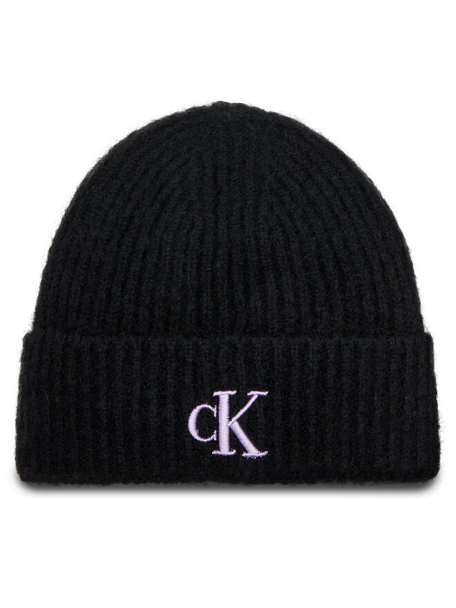 Calvin Klein Jeans Czapka Calvin Klein Jeans Thick Embroidery Beanie K60K612321 Czarny