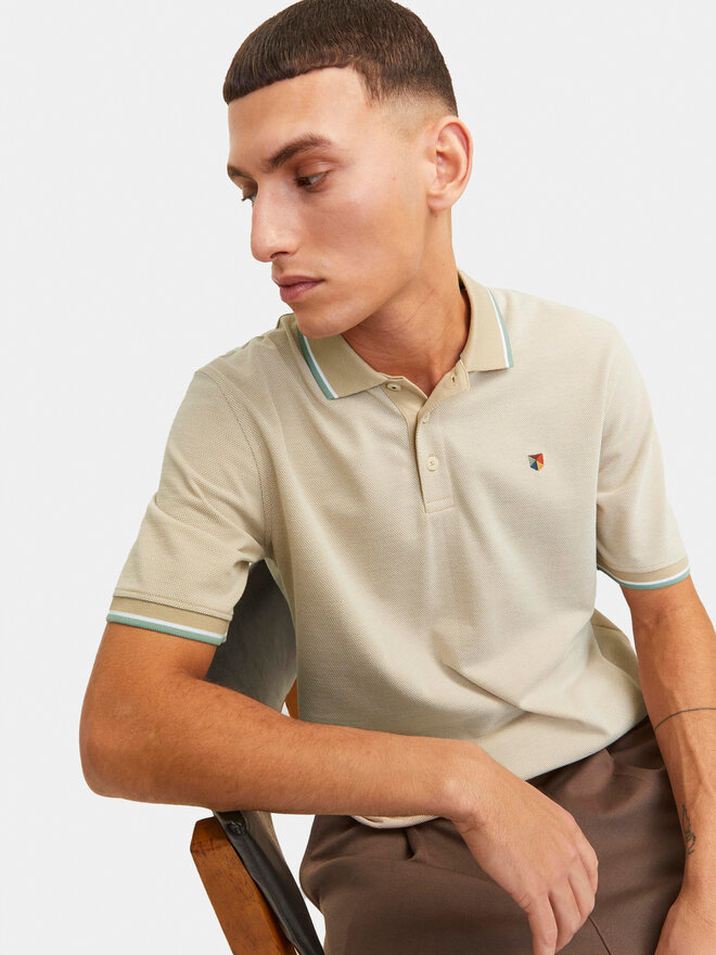 Jack&Jones Jack&Jones Polo marškinėliai Bluwin 12169064 Smėlio Regular Fit