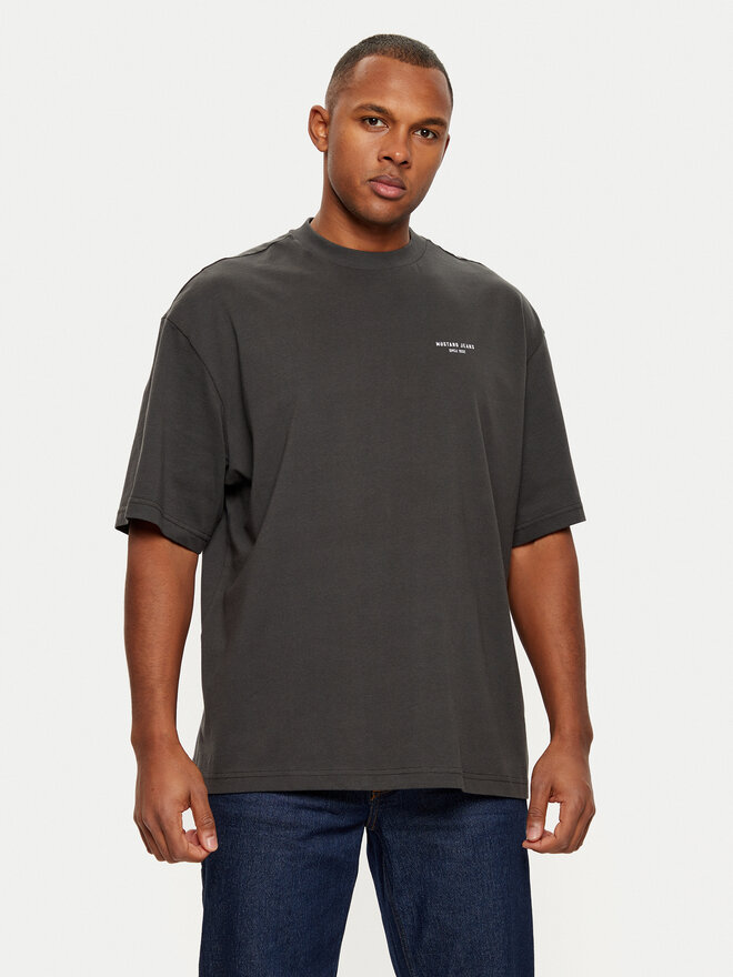 Mustang Mustang T-Shirt Akron 1015833 Γκρι Relaxed Fit