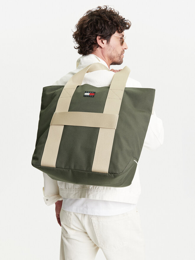 Tommy Jeans Torbica Tommy Jeans Retro Cool Tote AM0AM13278 Khaki