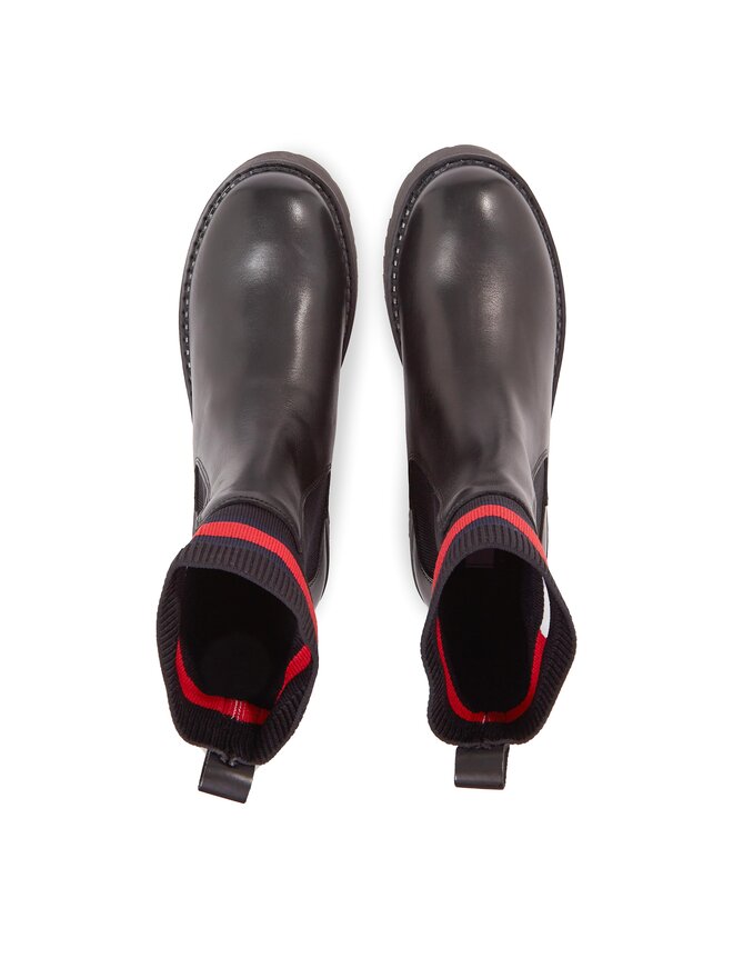 Tommy Jeans Челсі Tommy Jeans Tjw Flatform Chelsea Sock EN0EN02301 Чорний