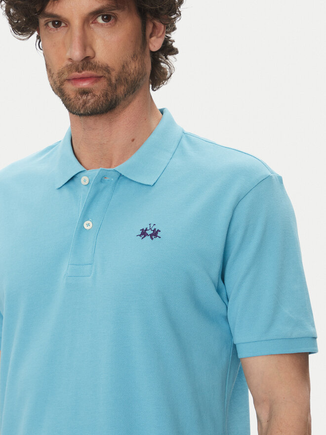 La Martina La Martina Poloshirt Tex BPMP01 PK031 Himmelblau Regular Fit
