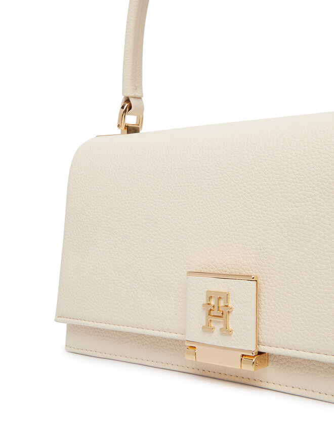 Tommy Hilfiger Handtasche Tommy Hilfiger Th Monogram Pebble Grain Crossbody Bag AW0AW17216 Creme