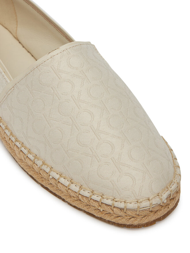 Calvin Klein Espadryle Calvin Klein Flat Espadrille - Jacq HW0HW02467 Écru