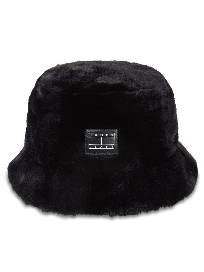 Tommy Jeans Kalap Tommy Jeans Tjw Fuzzy Rev. Bucket Hat AW0AW15459 Fekete
