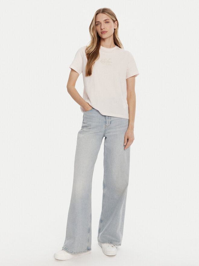 Calvin Klein Jeans Calvin Klein Jeans Camiseta Classic Monologo LV047D873G Rosa Regular Fit